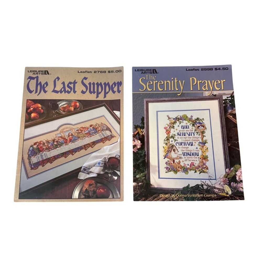 The Last Supper & The Serenity Prayer Cross Stitch Leaflets Giampa Leisure Arts
